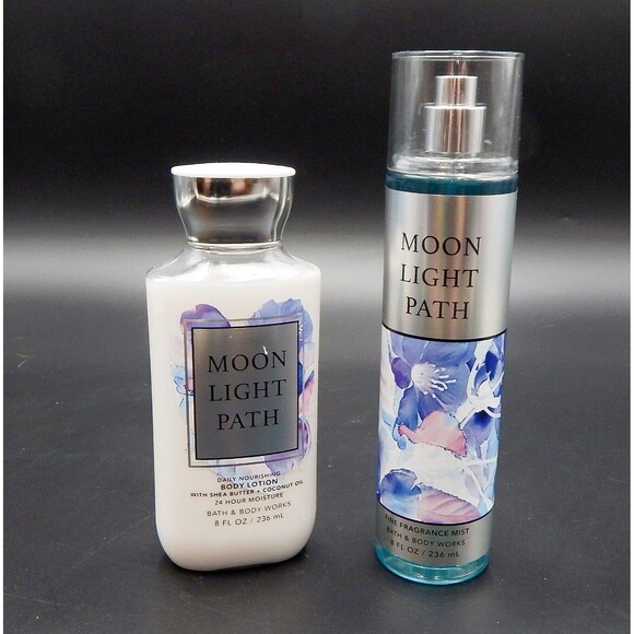 Bath & Body Works MOONLIGHT PATH Body Lotion Mist Spray Duo Shea Butter Coconut - Picture 1 of 6